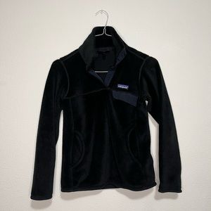 PATAGONIA Retool Black Fleece Snap T Pullover Size XS